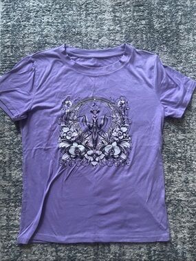 Purple Graphic Floral Mantis Women’s Tee